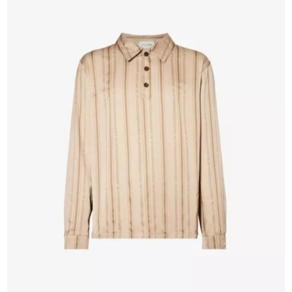 NWT Honor The Gift Honor Stripe Long Sleeve Henley Shirt XL Tan Logo Spellout
